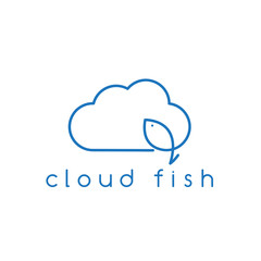 Obraz premium cloud and fish concept vector design template