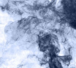 blue smoke on a white background. inversion