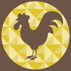 Silhouette of rooster stained glass window