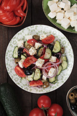 Greek salad with feta cheese
