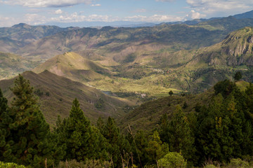 Valley of Ullucos river in Cauca region of Colombia