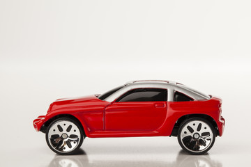 miniature car on white background