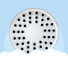 shower and lather flat design vector illustration