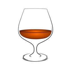 Brandy glass isolated on white background.