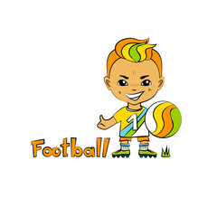 Cartoon Boy Football-Player
