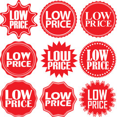 Obraz premium Low price red label. Low price red sign. Low price red banner. V