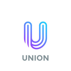 Letter U Logo design vector template. Font Lines Logotype © Sentavio