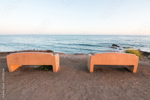 California Park Benches Two Public Benches Overlooking The