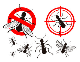 termite, ant. pest control icons set. vector illustration