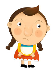 Cartoon character - vintage little girl - isolated - illustration for children