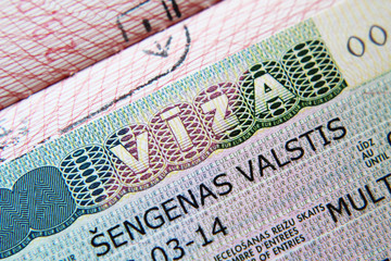 Schengen visa in passport 
