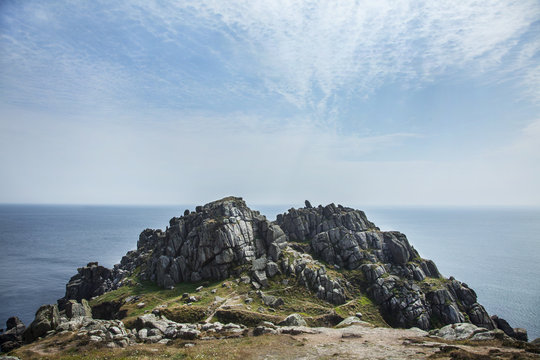 View of Logan Rock, Cornwall, UK