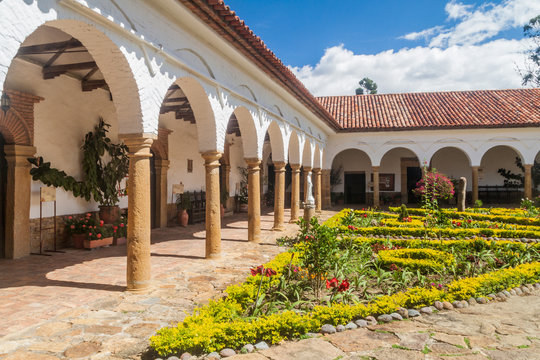 Courtyard of a convent Santo Ecce Homo near Villa de Leyva, Colombia