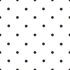 Polka dot black and white painted seamless pattern