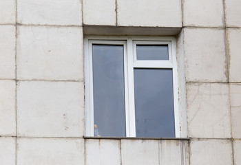 a window in the building as the background
