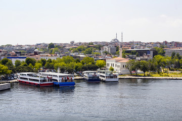 View of boats in Halic/Istanbul