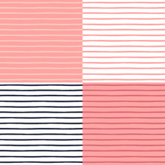 Seamless patterns set with painted stripes