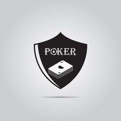 Poker shield vector icon