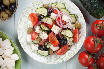 Greek salad with feta cheese