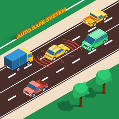Fototapeta na wymiar Auto Safe System Illustration 