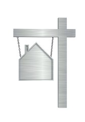 Real Estate Sign  isolated on white