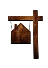 Real Estate Sign  isolated on white