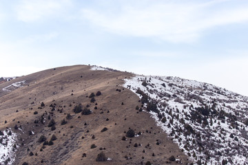Nature in the Tien Shan mountains in winter. Kazakhstan