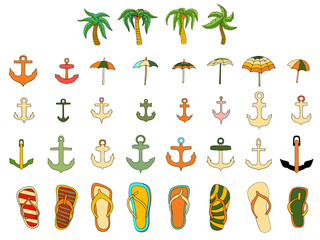 Set of objects summer