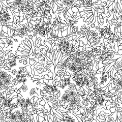 Hand drawn floral wallpaper