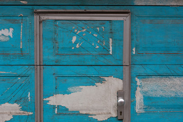 Extreme peeling wood background, texture. Rustic door. Once with