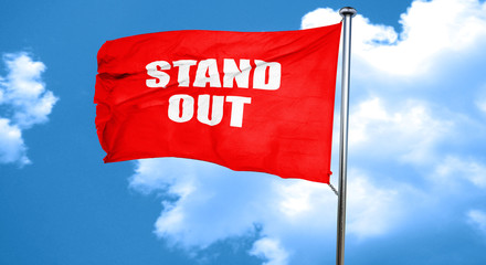 stand out, 3D rendering, a red waving flag