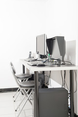 desk and computers in an office