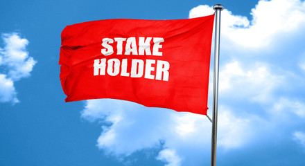 stakeholder, 3D rendering, a red waving flag