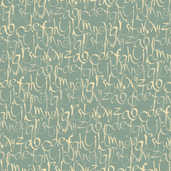 Seamless pattern with hand drawn letters