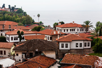 Fototapeta premium view of city street Kemer Turkey