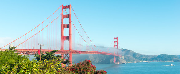 Plakat Famous Golden Gate Bridge. San Francisco. USA