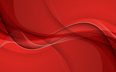 Abstract red waves - data stream concept. Vector illustration