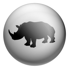 silhouette of a rhino. hunting medal 