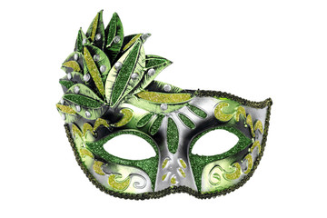 Carnival Venetian mask isolated on white background.