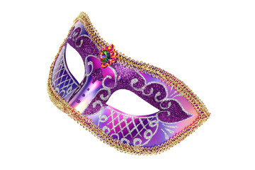 Carnival Venetian mask isolated on white background.