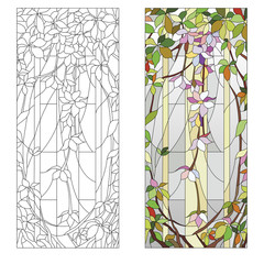 floral stained-glass pattern