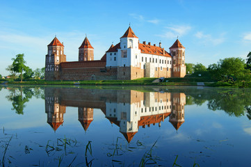 Mir Castle in Minsk region - historical heritage of Belarus. UNESCO World Heritage