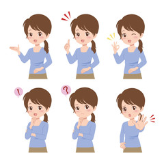 女性　ポーズセット　イラスト
