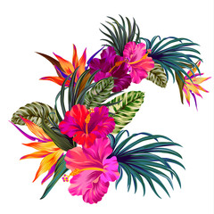 vector tropical bouquet