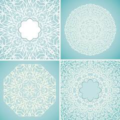 Set of 4 round lace backgrounds