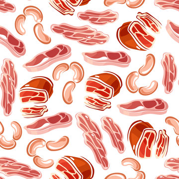 Meat products seamless pattern for butchery design