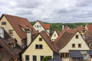 Fototapeta na wymiar Street view of Rothenburg ob der Tauber.