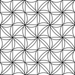 Fototapeta na wymiar Vector modern seamless geometry pattern square, black and white abstract geometric background, subtle pillow print, monochrome retro texture, hipster fashion design