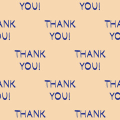 Vector thank you seamless pattern. Modern texture. Repeating endless abstract hand drawn background