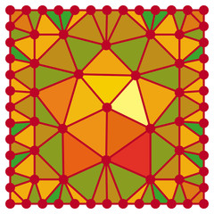 Abstract triangular background with a star